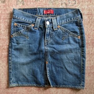Levi’s Type 1 Blue Denim Western Skirt Straight Pencil Style Vintage Size Small